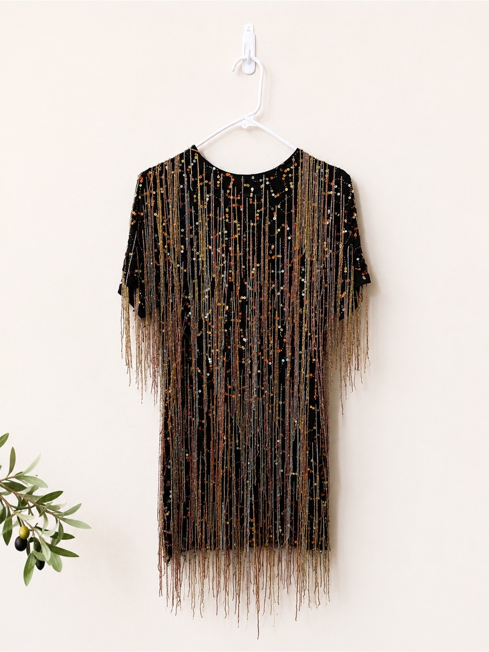 Nasty Gal Black Sequin Fringe Mini Dress - Picture 5 of 7